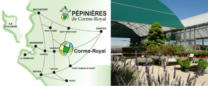 Horaires et accès de l'espace de vente des Pépinières de Corme-Royal